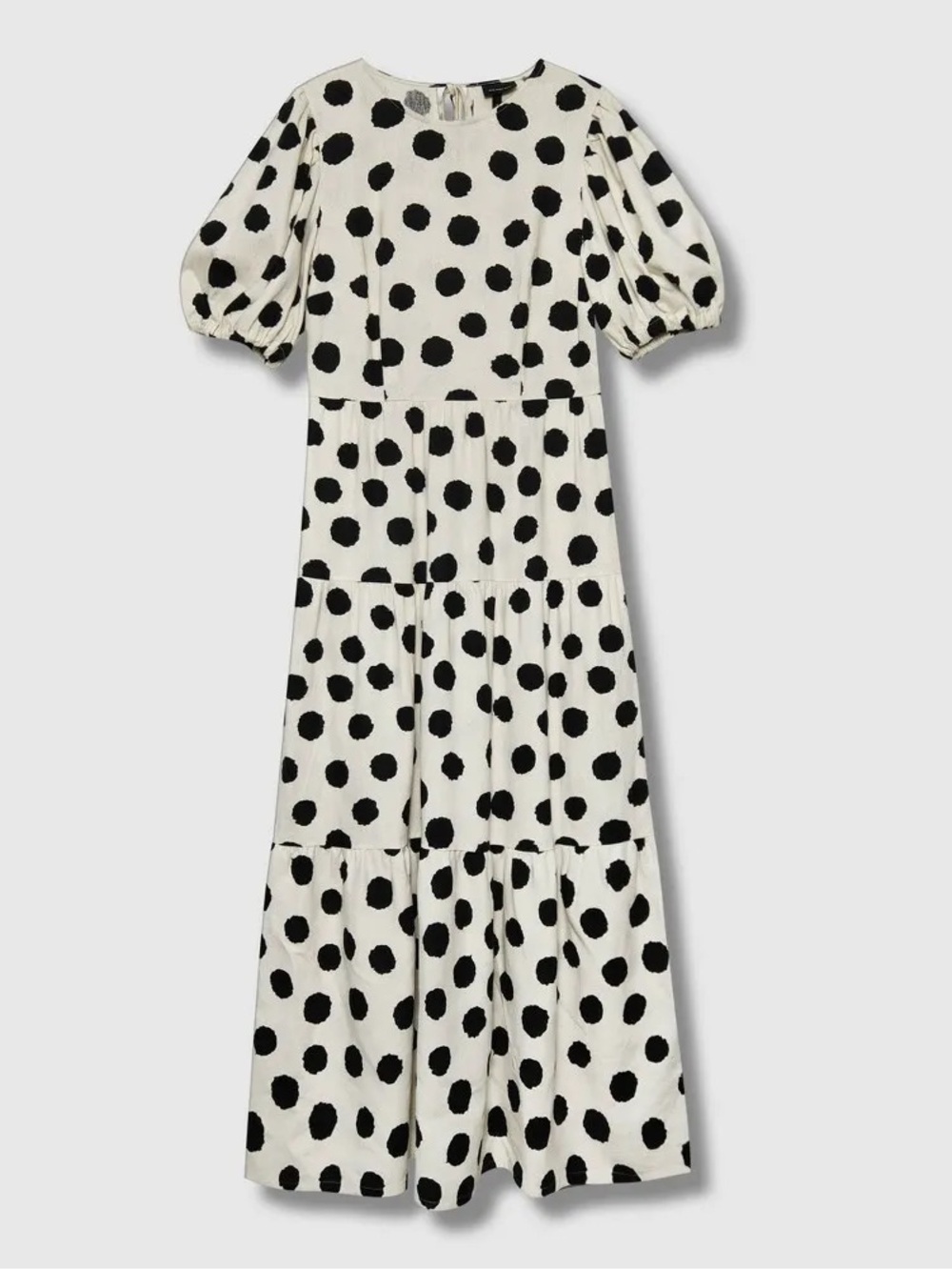 WHO WHAT WEAR Polkadot Puff Elbow Sleeve Dress
